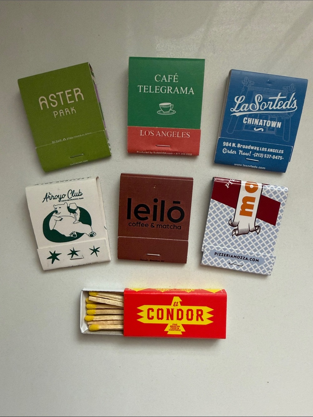 Bundle of 7 Los Angeles matchbooks